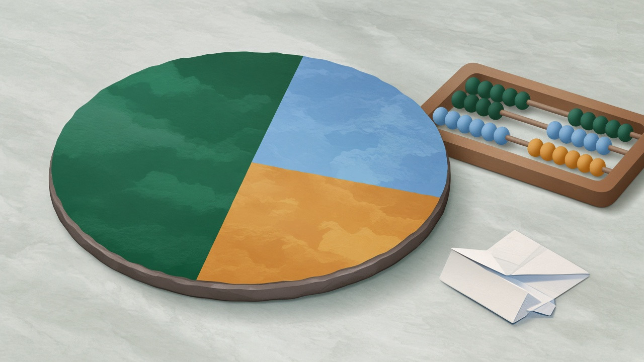 Abstract illustration of a pie chart used to explain percentage calculations
